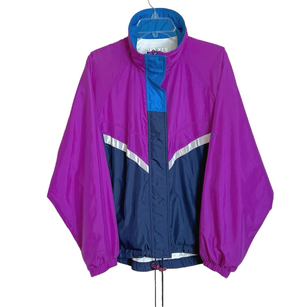 Head Mens Vintage 80’s Tennis Windbreaker L Retro Colorblock Purple Blue Outdoor